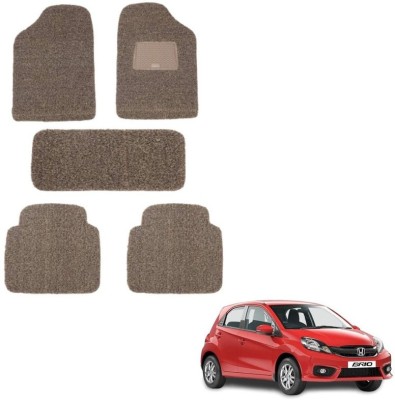 autokaar PVC, Rubber Standard Mat For  Honda Brio(Beige, Brown)