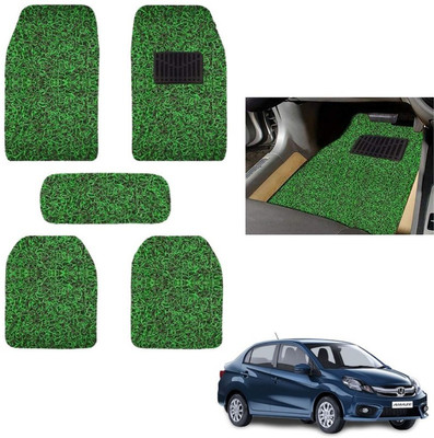 autokaar PVC, Rubber Standard Mat For  Honda Amaze(Green, Black)