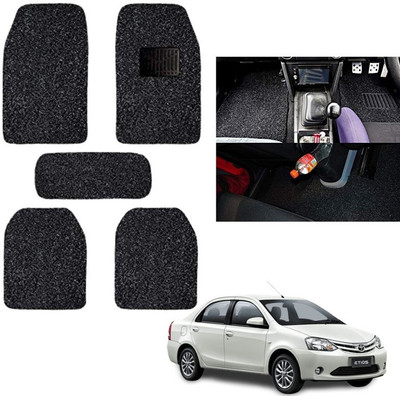 autokaar PVC, Rubber Standard Mat For  Toyota Etios(Black)