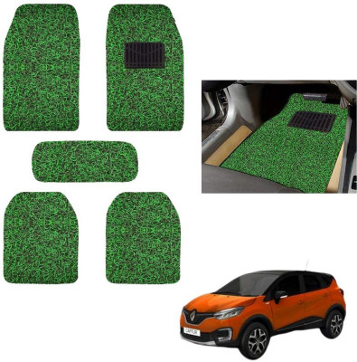 autokaar PVC, Rubber Standard Mat For  Renault Captur(Green, Black)