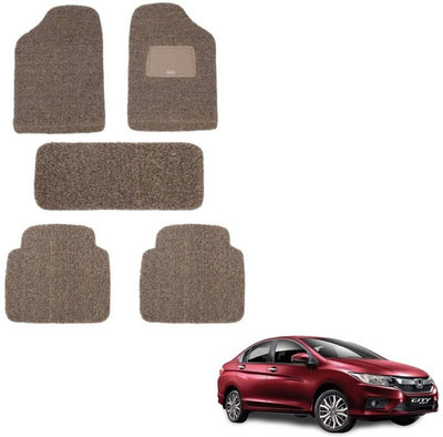 autokaar PVC, Rubber Standard Mat For  Honda City i-Dtec(Brown)
