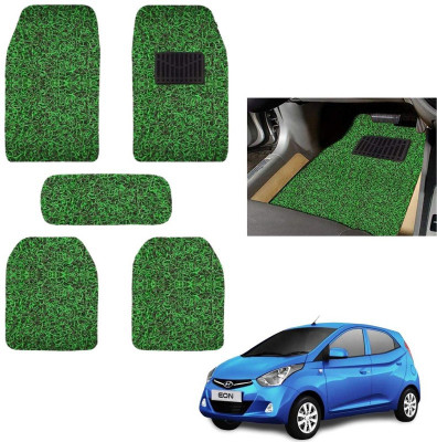 autokaar PVC, Rubber Standard Mat For  Hyundai Eon(Green, Black)