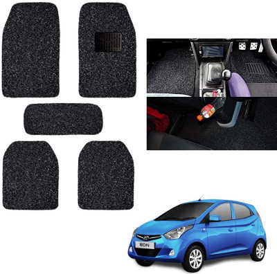 autokaar PVC, Rubber Standard Mat For  Hyundai Eon(Black)