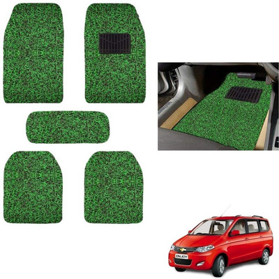 autokaar PVC, Rubber Standard Mat For  Chevrolet Enjoy(Green, Black)