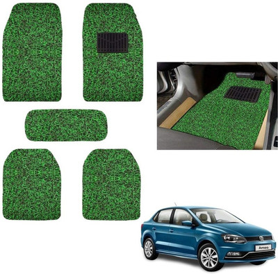autokaar PVC, Rubber Standard Mat For  Volkswagen Ameo(Green, Black)