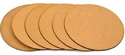 DI-KRAFT Round Reversible Medium Density Fibreboard Coaster Set(Pack of 12)