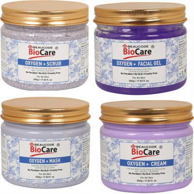 BEAUCODE BioCare Oxygen Facial Kit For Women And Mens||For All Type Skin(4 x 500 ml)