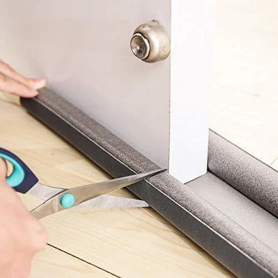 Hyderon Vinyl Sound Reduce Noise Energy Saving Under Door Twin Draft Stopper (36 Inch, Grey)_pack of 1 Floor Mounted Door Stopper(Grey)