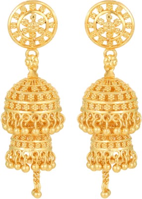 VIGHNAHARTA Vighnaharta Traditional Wdding and Party wear South Screw back alloy 1 gm Gold Plated Jhumki Earring for Women and Girls (VFJ1327ERG) Alloy Jhumki Earring