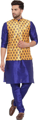 kraft india Men Kurta Churidar Ethnic Jacket Set