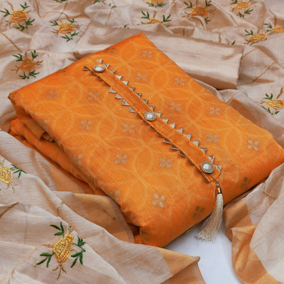 MEHZEEL FAB Jacquard Embroidered Salwar Suit Material