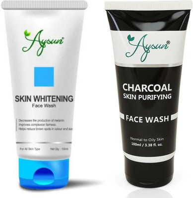 Aysun Combo Pack of Skin Whitening and Charcoal  Face Wash(200 ml)
