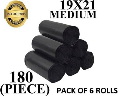 Hercai PACK OF 6 ROLL Medium 13 L Garbage Bag  Pack Of 180(180Bag )