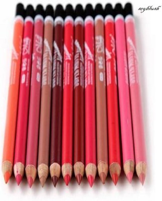 seyblush natural Super Matte Lipliner pack of 12(multicolour)