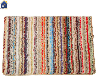 Magic Home Microfiber Bathroom Mat(Multicolor, Medium)