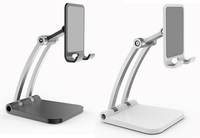 FKU (2 PC ) Aluminium Alloy Heavy Base Foldable Phone Tablet Stand Mobile Holder