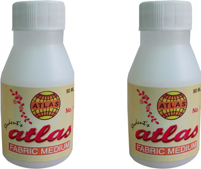 Atlas Colours Fabric Effects Medium Set of 2 bottle(Set of 2, White)