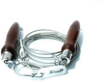 DIBACO SPORTS WOODEN HANDLE INSULATED STEEL WIRE SKIPPING ROPE Freestyle Skipping Rope(Grey, Length: 260 cm)