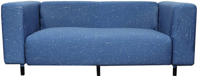 HOUSE OF QUIRK Polyester Abstract 3 Seater Sofa Cover(Blue, White Pack of 1)