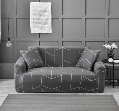 HOUSE OF QUIRK Polyester Striped 3 Seater Sofa Cover(Multicolor Pack of 1)