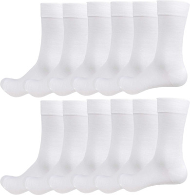 VAPINDIA Men Solid Mid-Calf/Crew(Pack of 12)