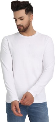 ESPARTO Solid Men Round Neck White T-Shirt