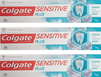 Colgate Sensitive Plus 70g (Pack of 3) Toothpaste(210 g, Pack of 3)