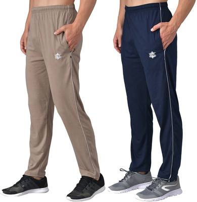 eCools Solid Men Blue, Beige Track Pants