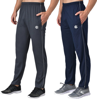 eCools Solid Men Blue, Grey Track Pants