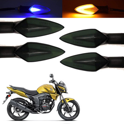 Vagary Front, Rear, Side LED Indicator Light for Honda CB Trigger(Blue, Yellow)