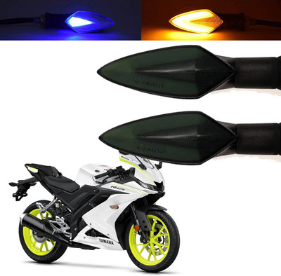 Vagary Front, Rear, Side LED Indicator Light for Yamaha YBR 125(Blue, Yellow)