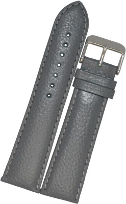 SURU U118 Dotted Padded Ogive Tip 24 mm Genuine Leather Watch Strap(Grey)