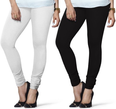 Lyra Churidar  Ethnic Wear Legging(White, Black, Solid)