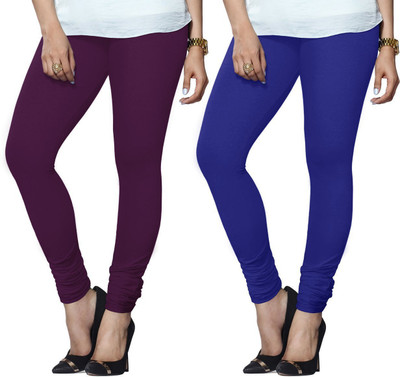 Lyra Churidar  Ethnic Wear Legging(Purple, Dark Blue, Solid)