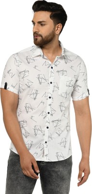 Apuesto Men Printed Casual Blue Shirt