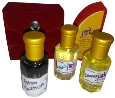 JSK Combo-Pack of 4-(GULAB-KESAR-IBADAT-MAJMUA)-48-Ml-P-04 Floral Attar(Rose, Saffron, Phulwari, Natural)