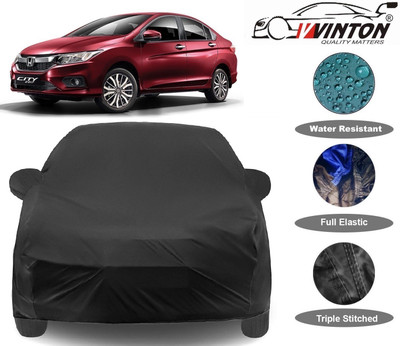 V VINTON Car Cover For Honda City i-Vtec (With Mirror Pockets)(Black)