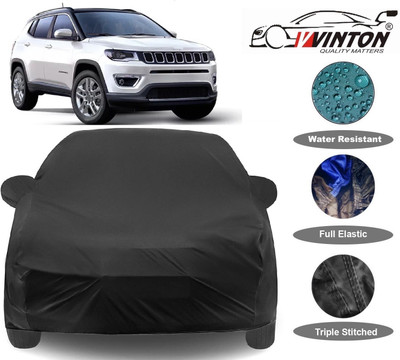 V VINTON Car Cover For Jeep Compass (With Mirror Pockets)(Black)