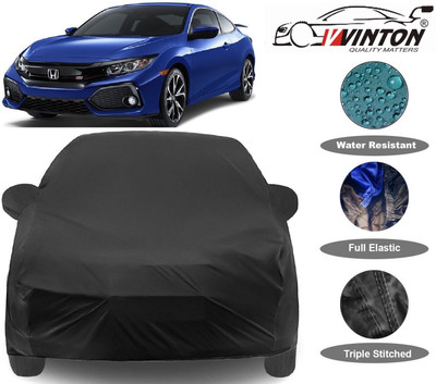V VINTON Car Cover For Honda Civic (With Mirror Pockets)(Black)