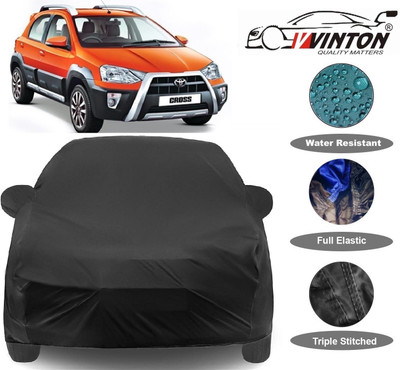 V VINTON Car Cover For Toyota Etios Cross (With Mirror Pockets)(Black)