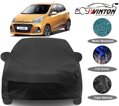 V VINTON Car Cover For Hyundai Grand i10 (With Mirror Pockets)(Black)