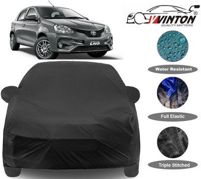 V VINTON Car Cover For Toyota Etios Liva (With Mirror Pockets)(Black)