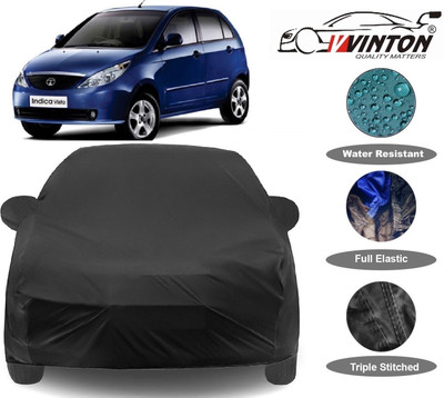V VINTON Car Cover For Tata Indica Vista (With Mirror Pockets)(Black)
