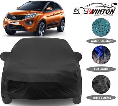 V VINTON Car Cover For Tata Nexon (With Mirror Pockets)(Black)