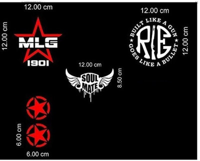 RUDRANSH Sticker & Decal for Car & Bike(Red, White)