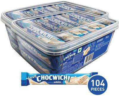 LuvIt Chocwich White with Crunchy Wafers Coated with the layer of Rich White Chocolate Bars  (2 x 468 g)