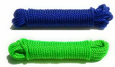 rushabh collections Multicolor Nylon Rope for Cloth Hanging or Rope(2 Pieces)10 Meters each Nylon Retractable Clothesline(10 m)