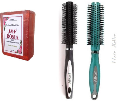 J & F rose soap 100g + Round roller comb / Hair Styling Brush Pack of 2(2 Items in the set)