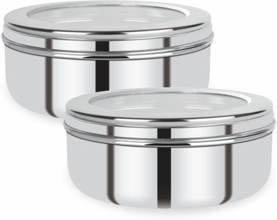 Renberg Stainless Steel Puri Canister Set of 2, 750ml, Sliver (RBIN-6093)  - 750 ml Steel Utility Container(Pack of 2, Silver)