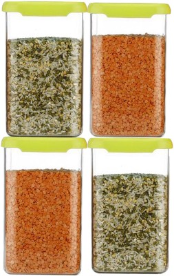 Solomon Plastic Grocery Container  - 1100 ml(Pack of 4, Green)